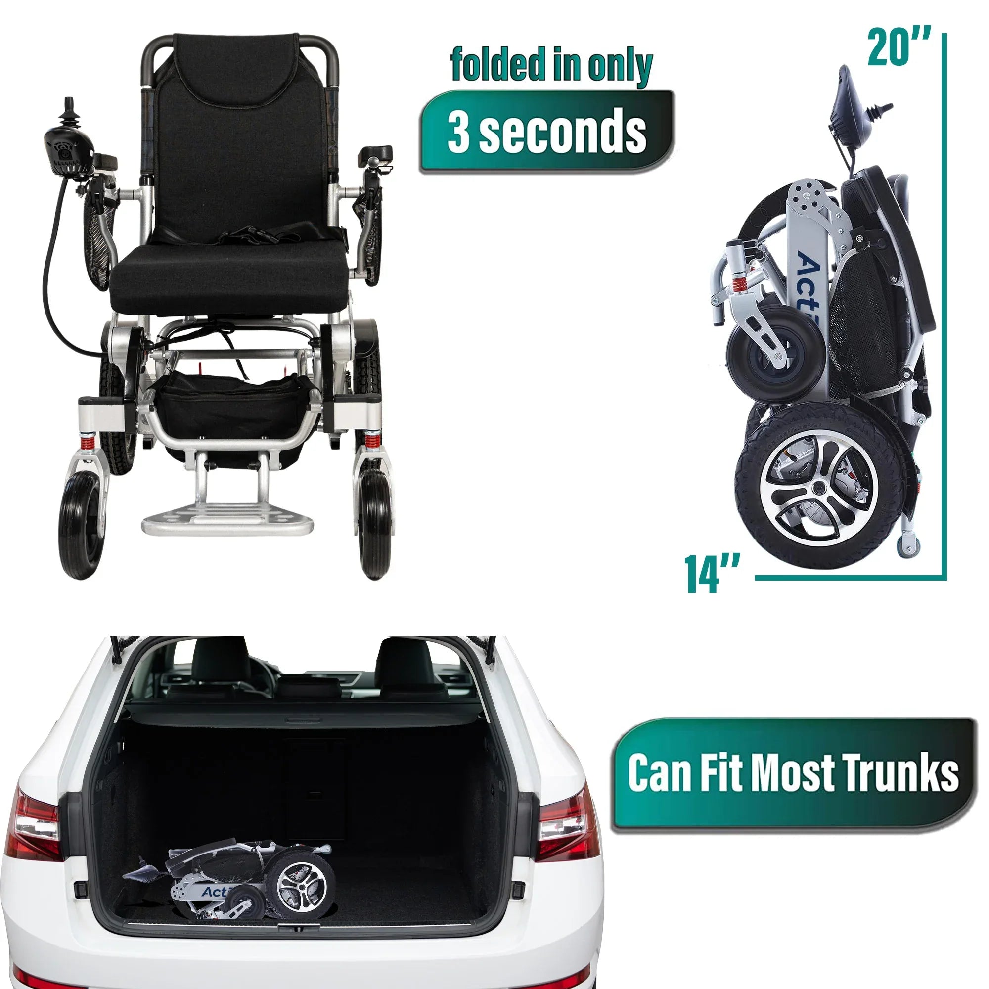 Long Range Folding Electric Wheelchair | 20 Mile Range | WX8000