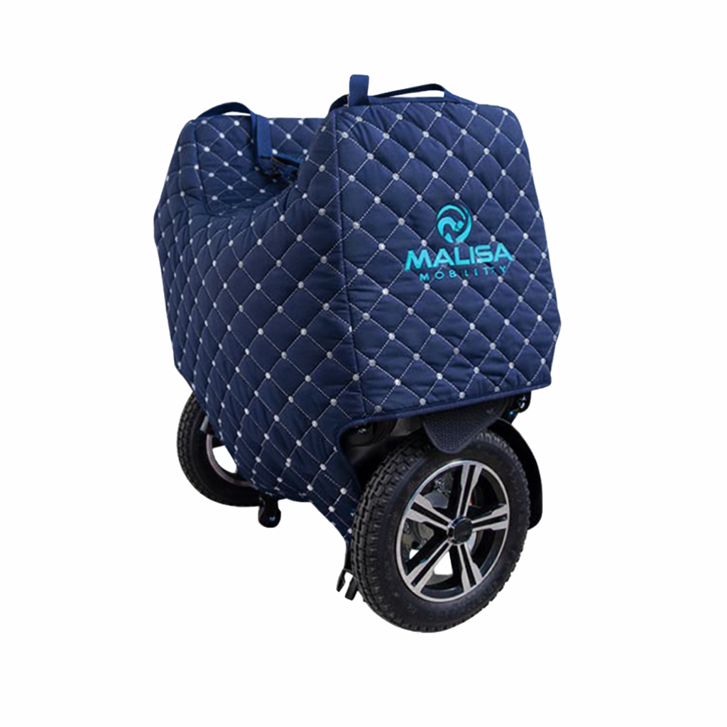Padded waterproof travel bag for folding mobility scooter and electric wheelchair