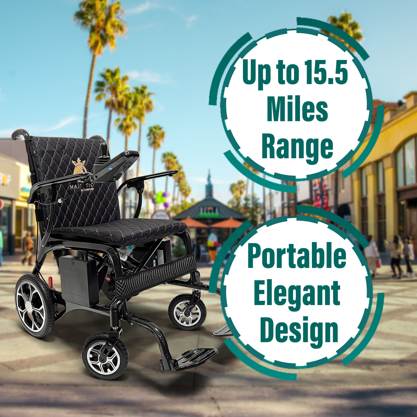 Electric Wheelchair - Ultra Lightweight 26 lbs, Carbon Fiber Frame
