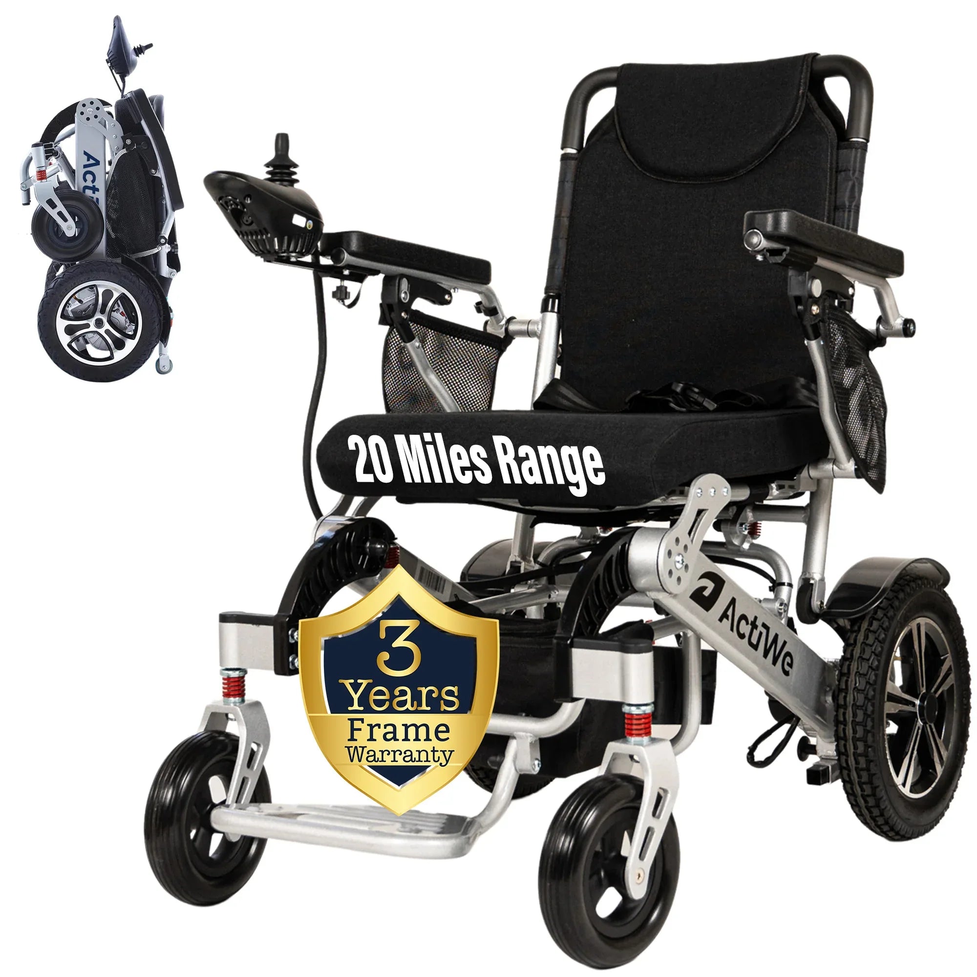 Long Range Folding Electric Wheelchair | 20 Mile Range | WX8000