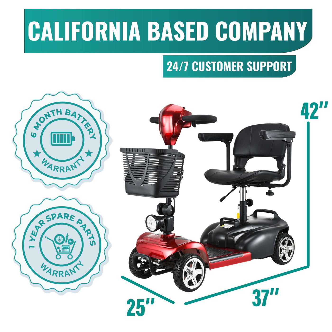 MLS-3MS Foldable Mobility Scooter 16 Miles Malisa Mobility