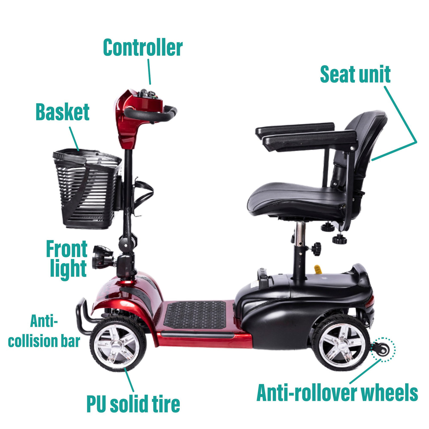 MLS-3MS Foldable Mobility Scooter 16 Miles Malisa Mobility