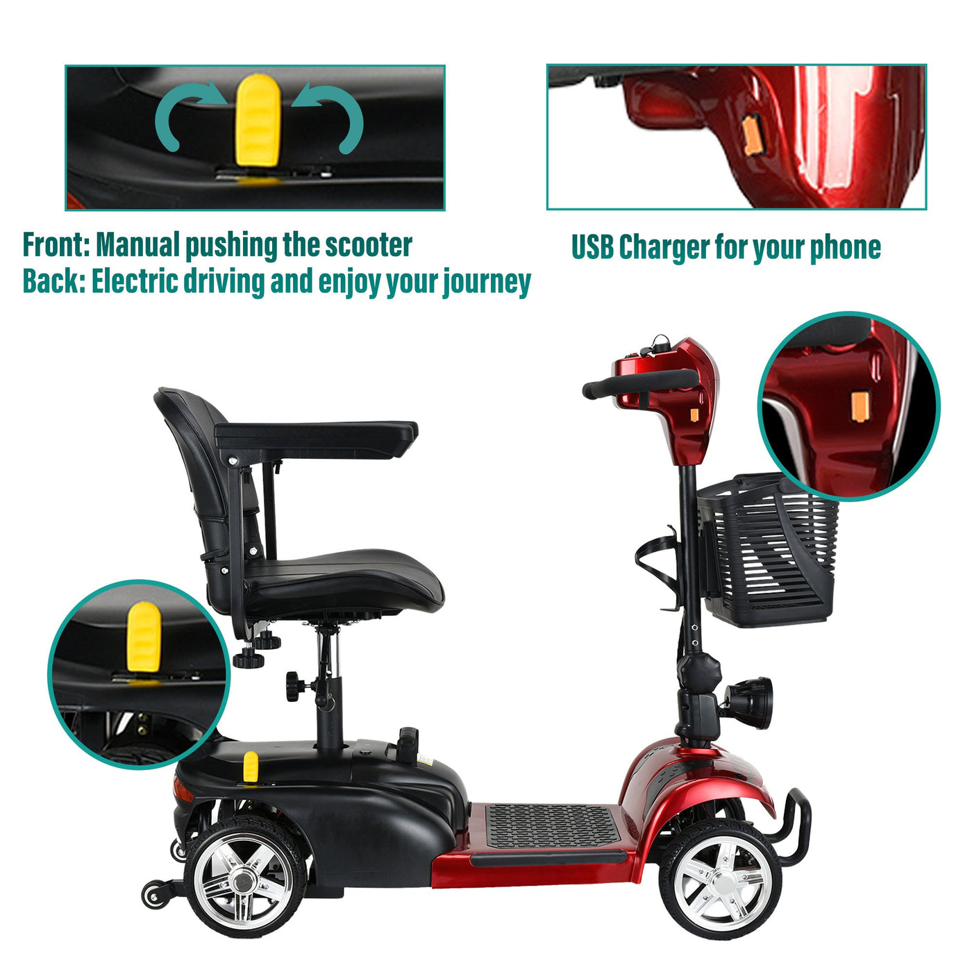 MLS-3MS Foldable Mobility Scooter 16 Miles Malisa Mobility