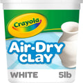 Bulk 5lb resealable bucket of natural white air dry modeling clay for classroom and home use.
