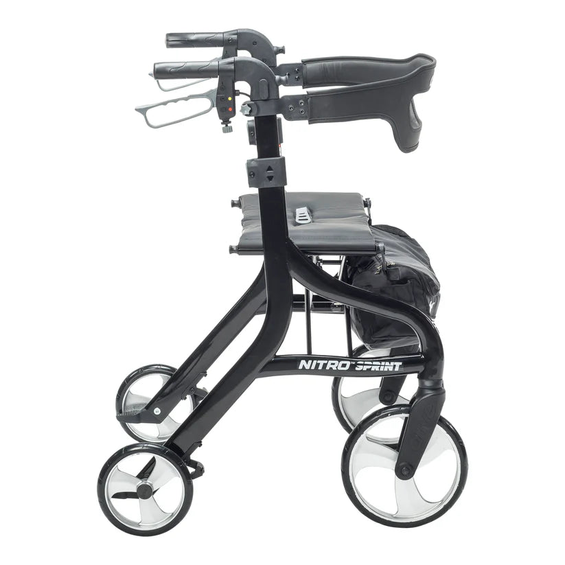 Black Nitro Sprint rollator on a white background