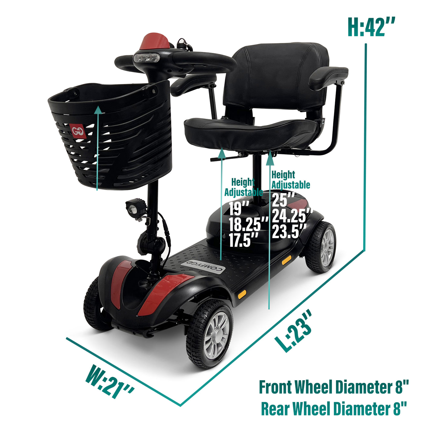 Z-4 Electric Powered Mobility Scooters 5 Part Detachable Frame 30 Miles